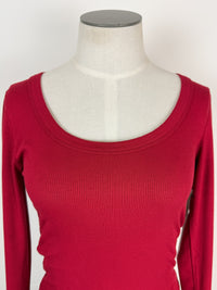 Eloise Scoop Neck Micro Ribbed Long Sleeve