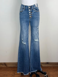 Judy Blue Laura Mid Rise Button Fly Flares