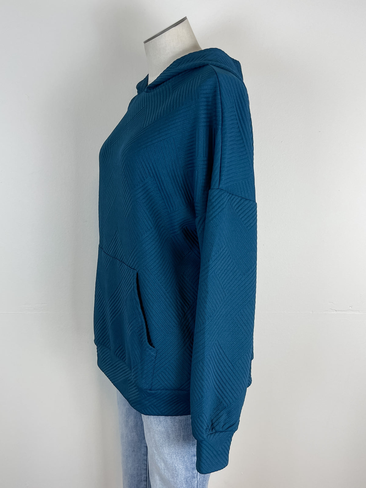 Ada Textured Pullover in Teal