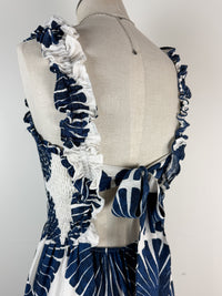 Bonnie Printed Midi Dress in Navy