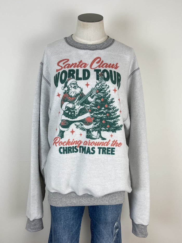 Santa Claus World Tour Inside Out Sweatshirt in Grey