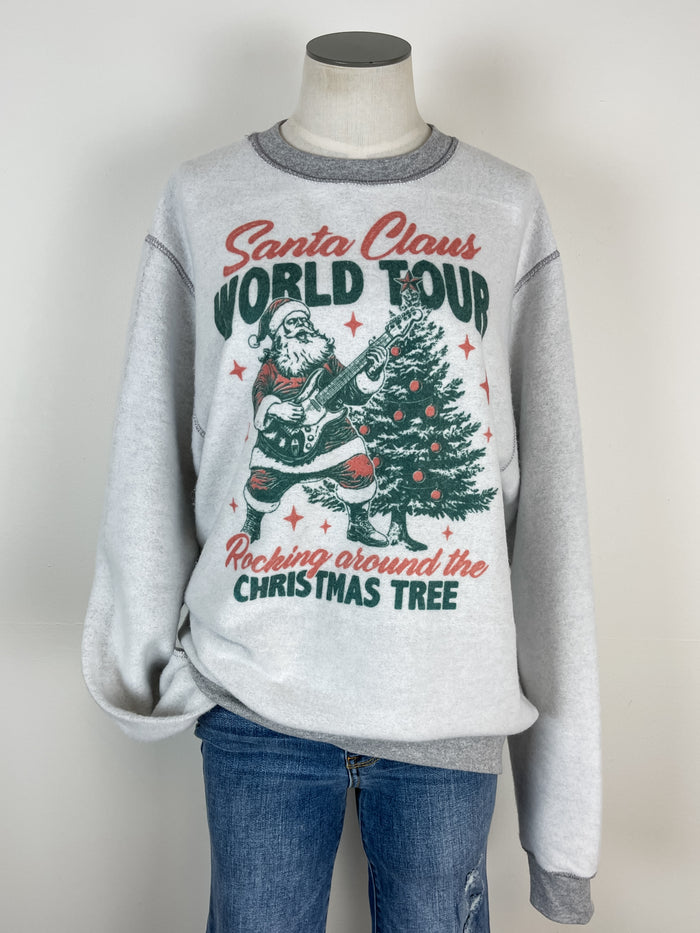 Santa Claus World Tour Inside Out Sweatshirt in Grey