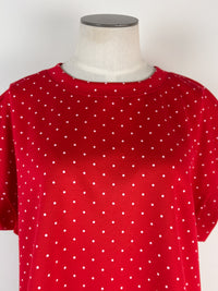 Kit Polka Dot Scuba Top in Red/White