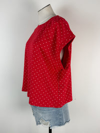 Kit Polka Dot Scuba Top in Red/White