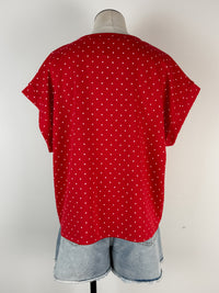 Kit Polka Dot Scuba Top in Red/White