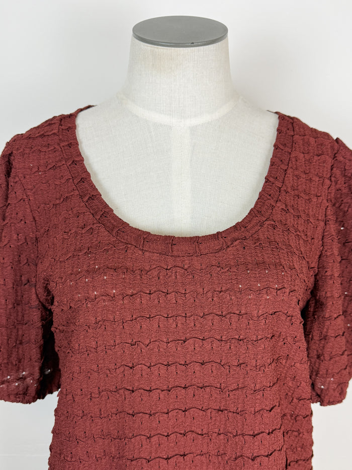 Willow Puff Sleeve Textured Top in Sienna