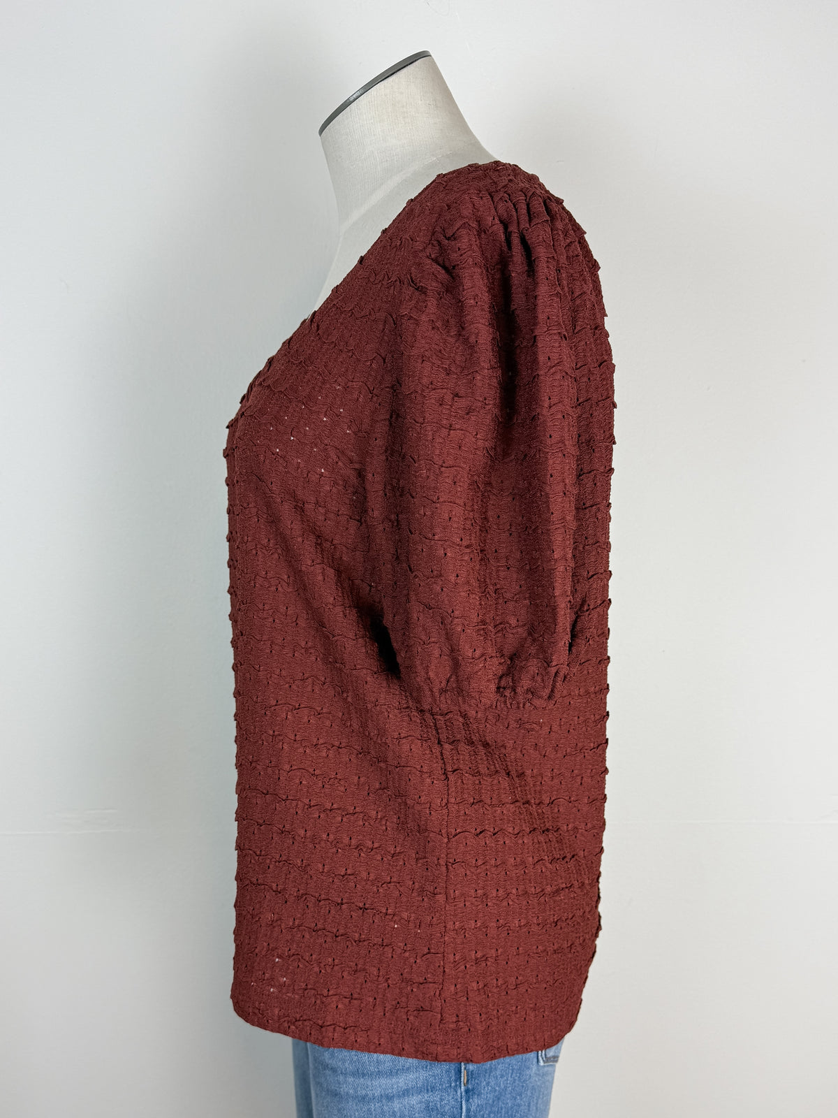 Willow Puff Sleeve Textured Top in Sienna