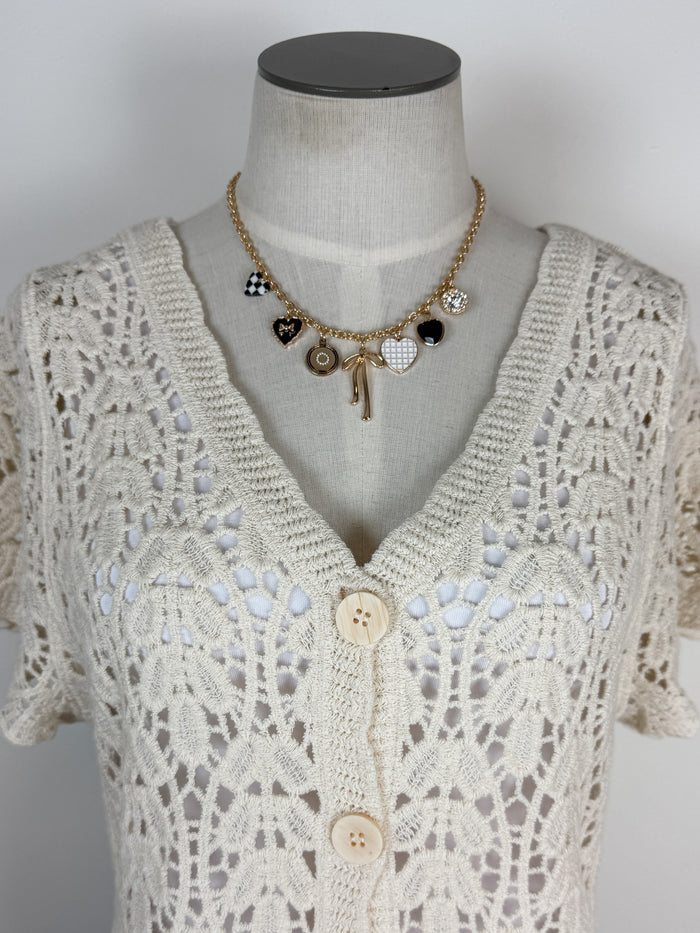 Layla Crochet Cardigan in Natural