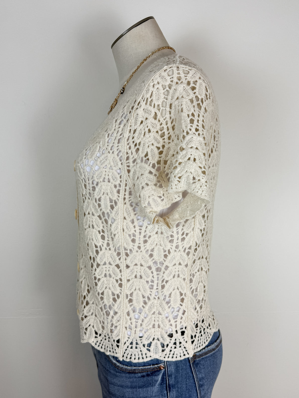 Layla Crochet Cardigan in Natural