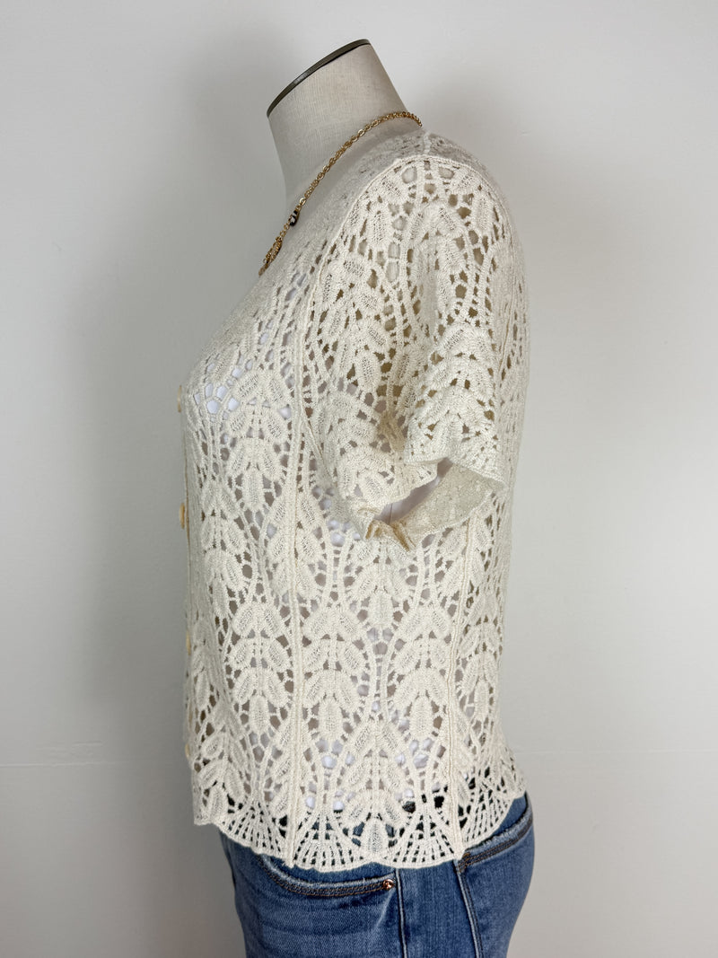 Layla Crochet Cardigan in Natural