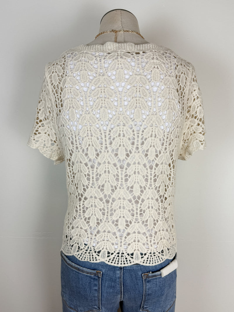 Layla Crochet Cardigan in Natural