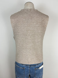 Grace Button Down Sweater Vest in Oatmeal