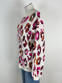 Emma Leopard Sweater in Cream Mix