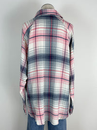 Charli Plaid Button Down in Pink/Navy