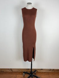 Gianna Ribbed Dress in Toffee