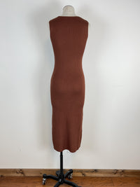 Gianna Ribbed Dress in Toffee