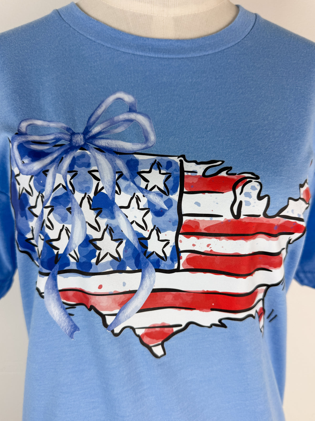 USA Bow Tee in Sky