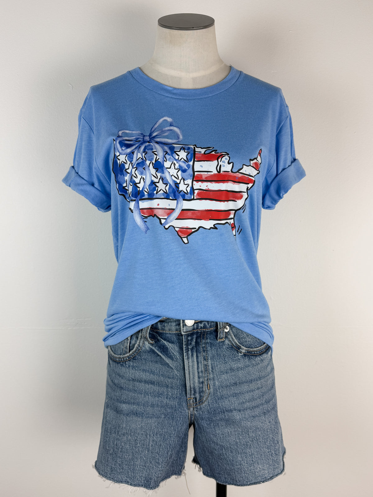 USA Bow Tee in Sky