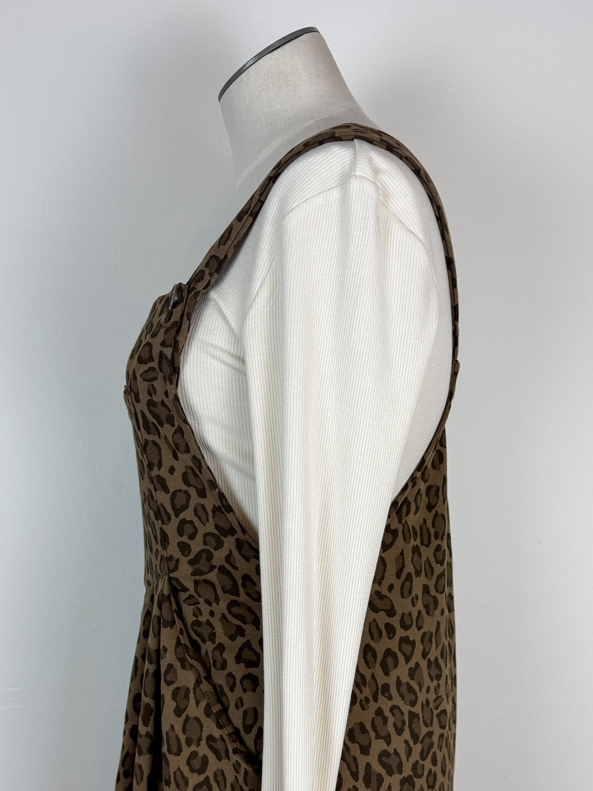 Evelyn Animal Print Overalls in Mocha