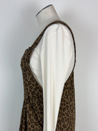 Evelyn Animal Print Overalls in Mocha