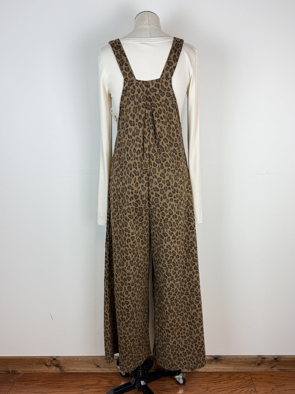 Evelyn Animal Print Overalls in Mocha