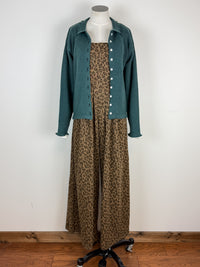 Evelyn Animal Print Overalls in Mocha