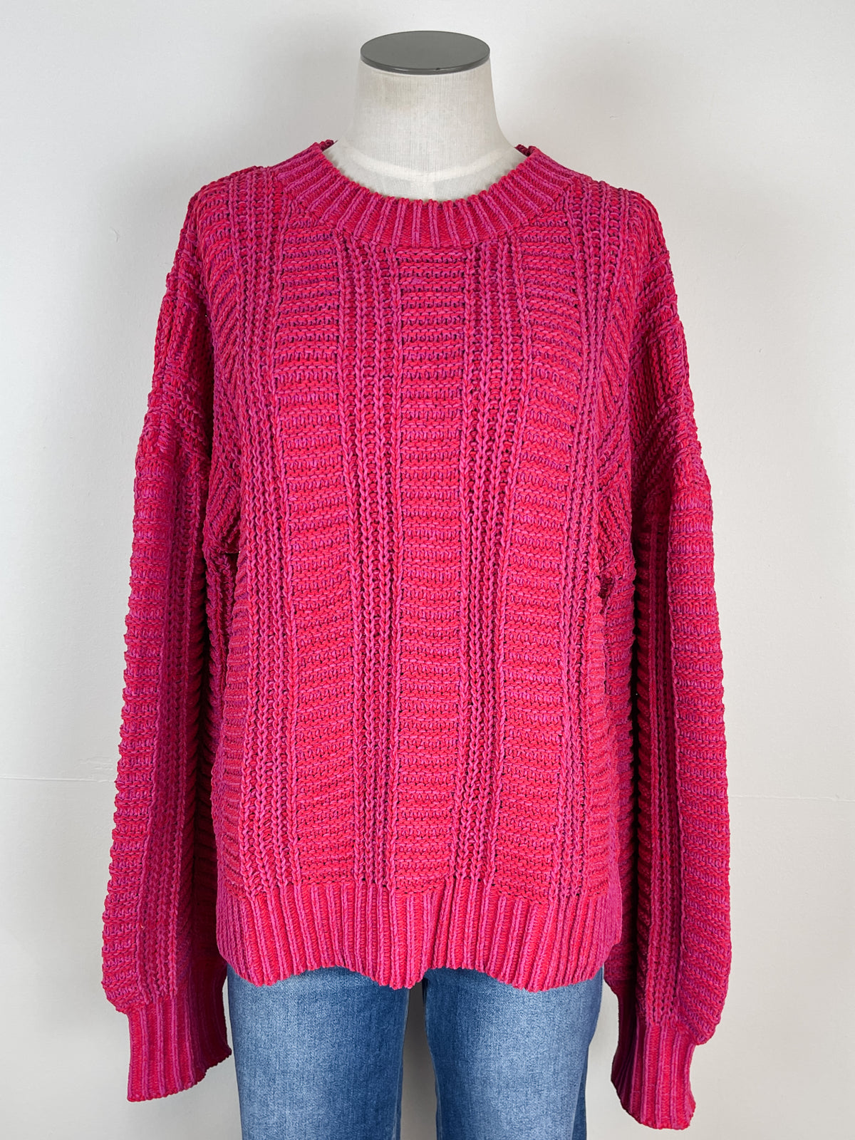 Khloe Knit Sweater in Red/Pink