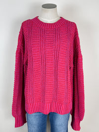 Khloe Knit Sweater in Red/Pink