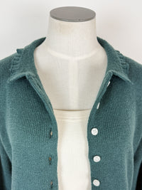 Ava Collared Cardigan in Teal