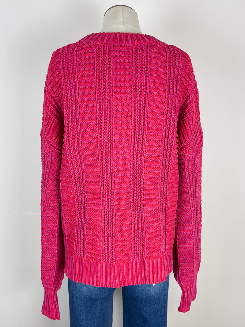 Khloe Knit Sweater in Red/Pink