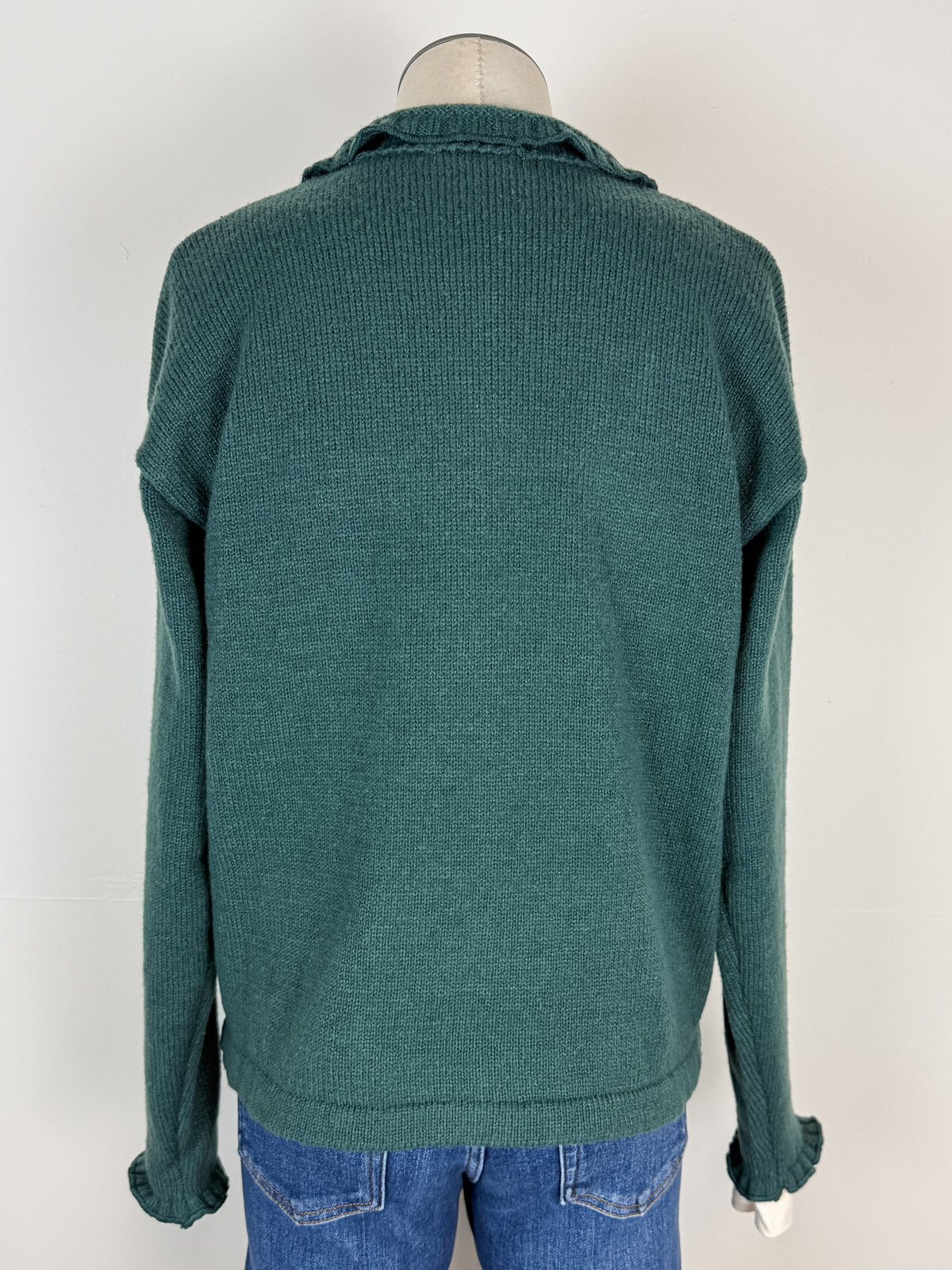 Ava Collared Cardigan in Teal
