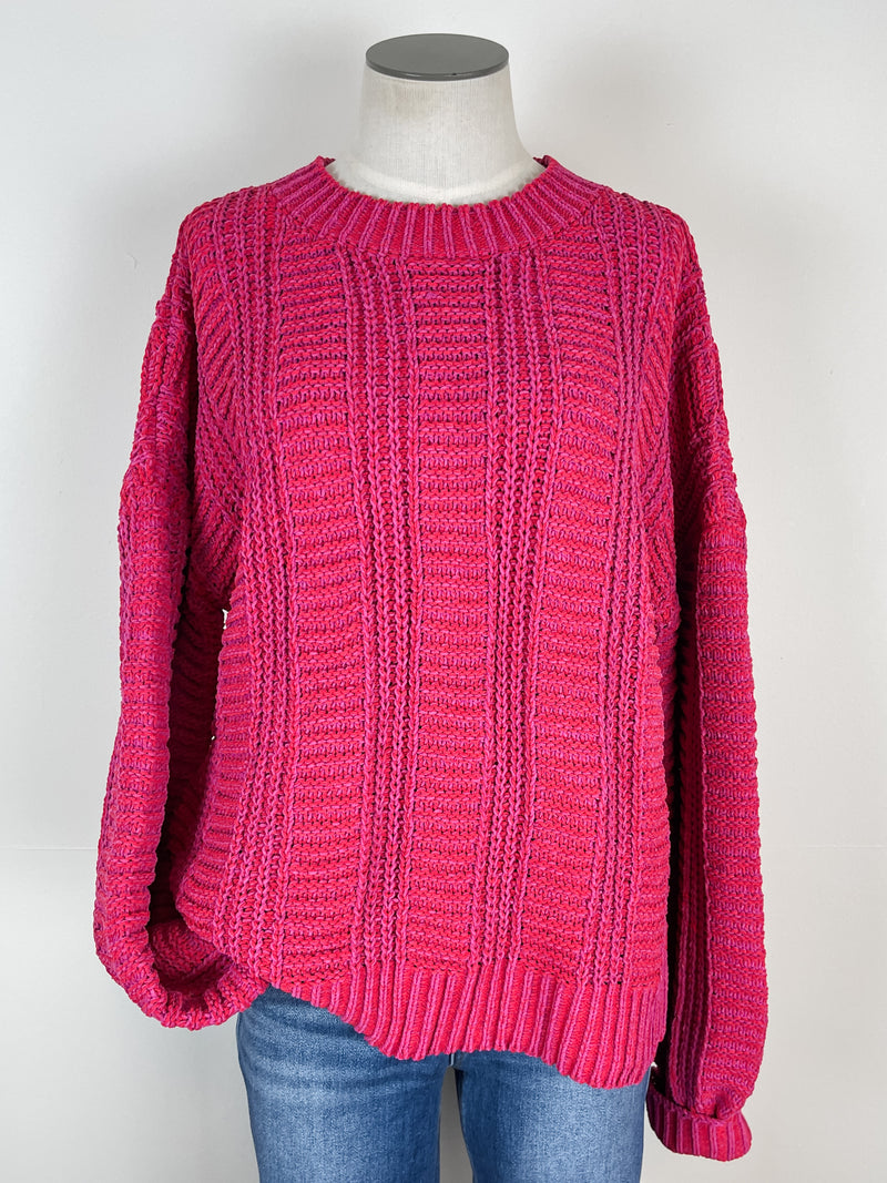 Khloe Knit Sweater in Red/Pink