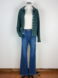 Ava Collared Cardigan in Teal