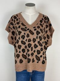Luna Leopard Sweater Vest in Mocha