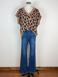 Luna Leopard Sweater Vest in Mocha