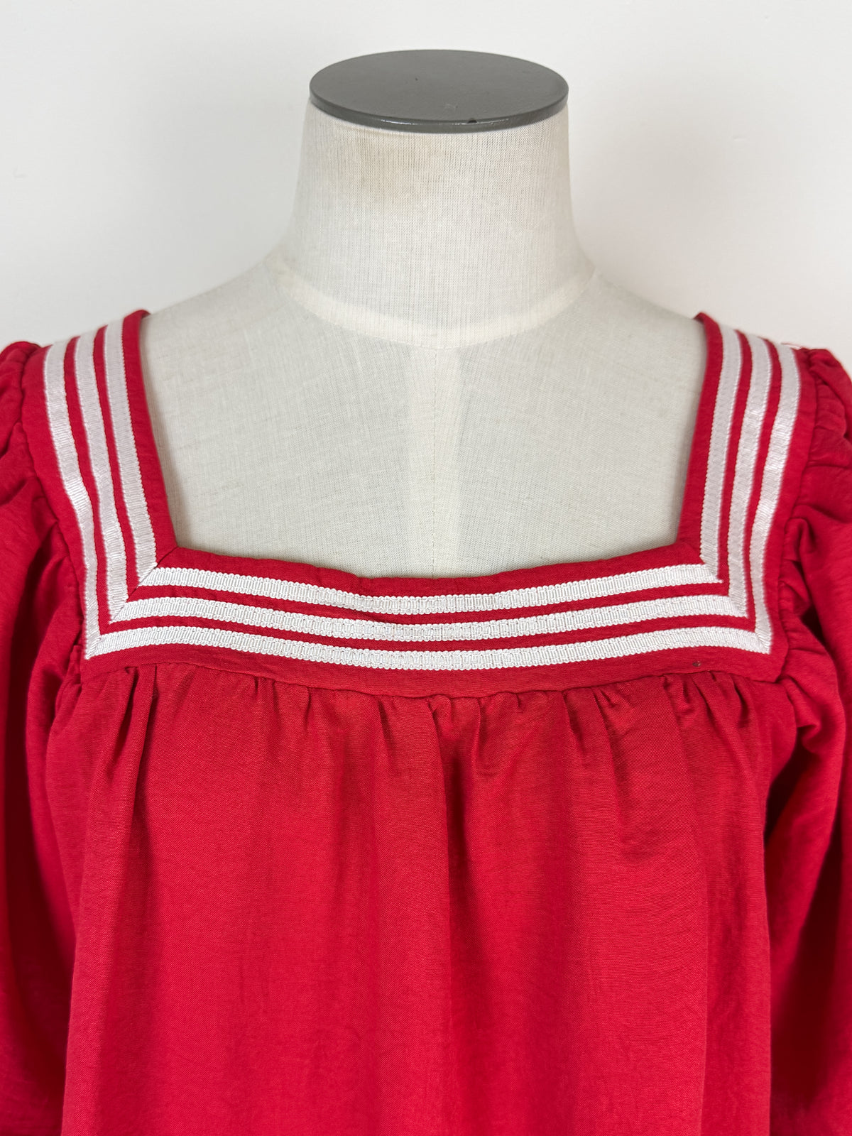 Eleanor Square Neck Top in Red