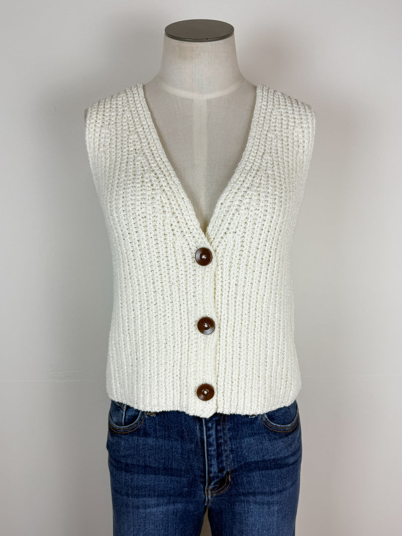 Aurora Sweater Vest in Off White