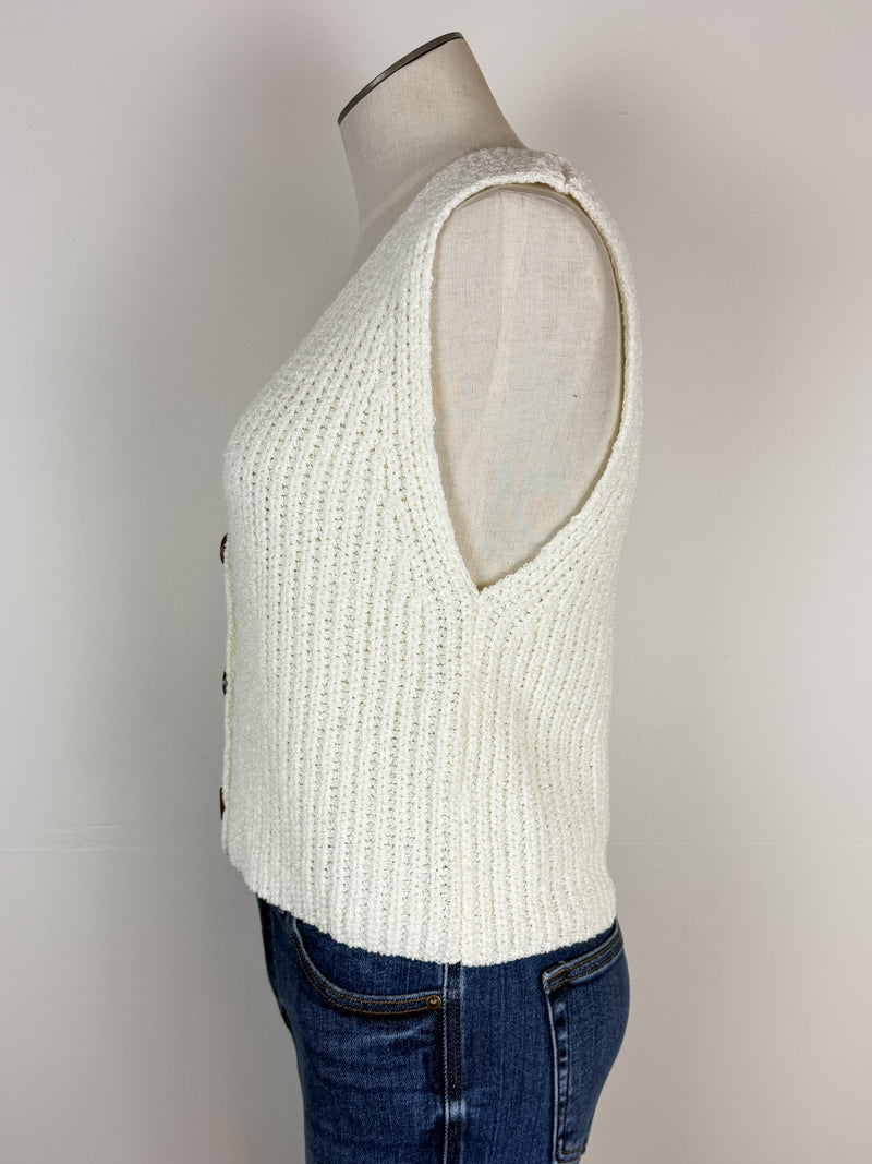 Aurora Sweater Vest in Off White