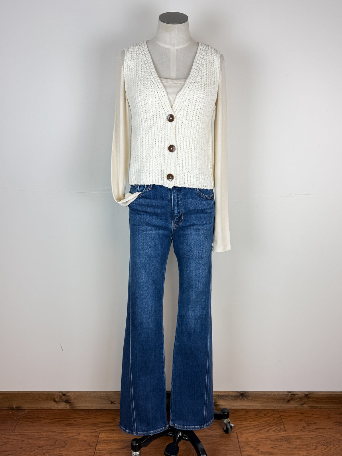 Aurora Sweater Vest in Off White