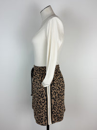 Chloe Leopard Skirt in Taupe