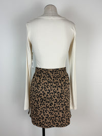 Chloe Leopard Skirt in Taupe