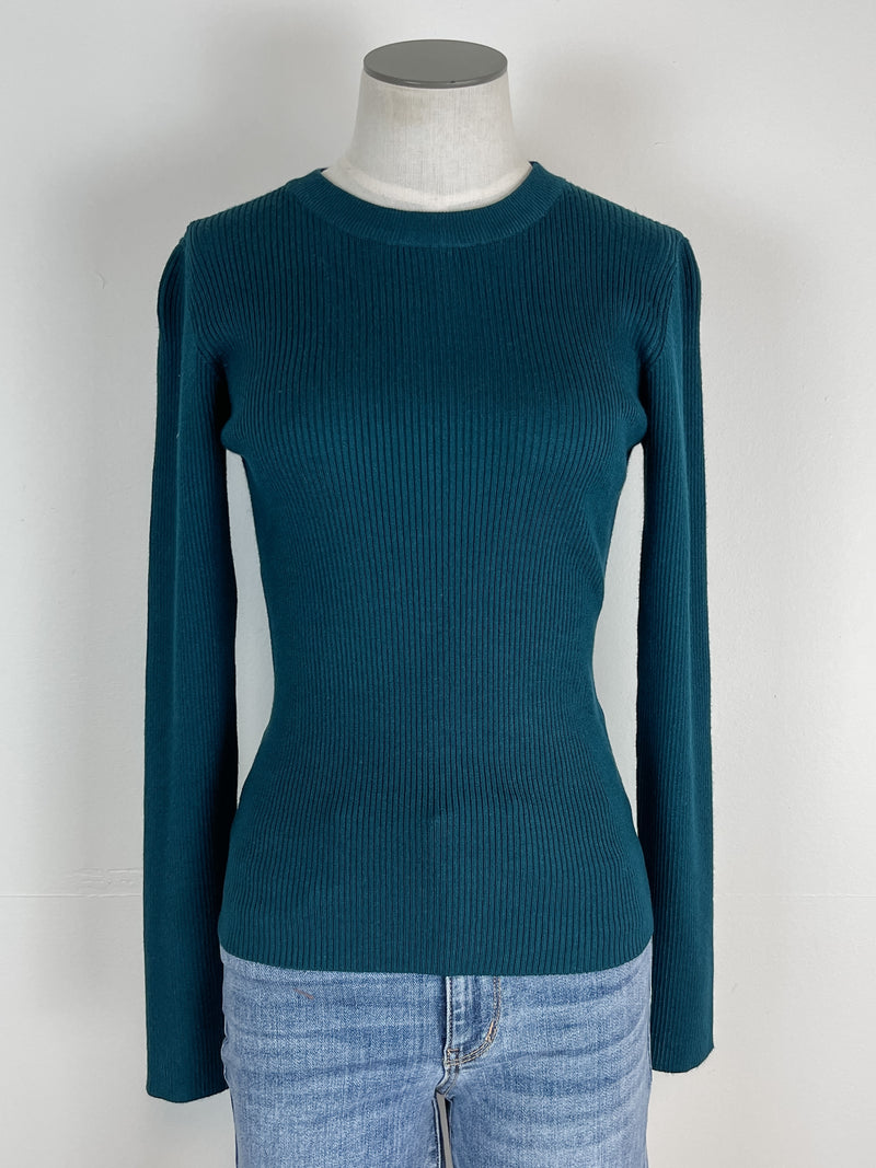 Maria Basic Ribbed Sweater in Peacock