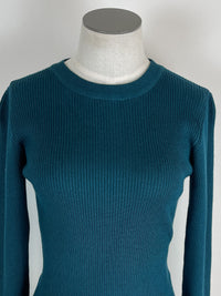 Maria Basic Ribbed Sweater in Peacock