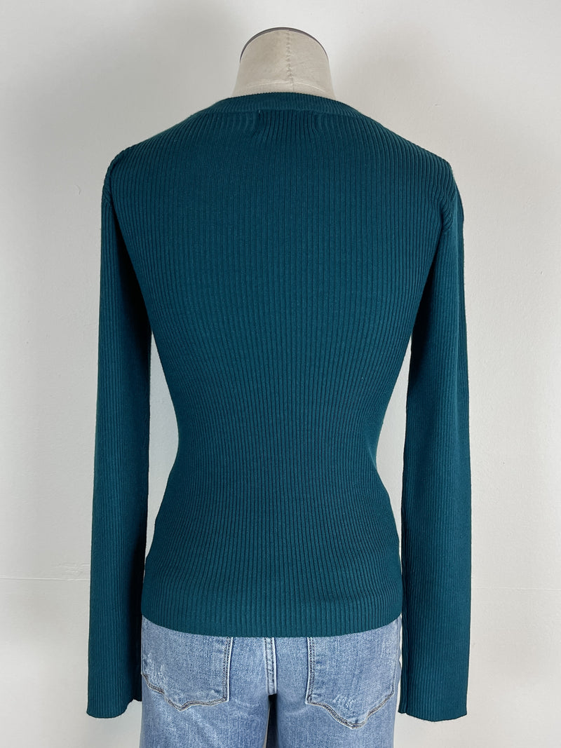 Maria Basic Ribbed Sweater in Peacock