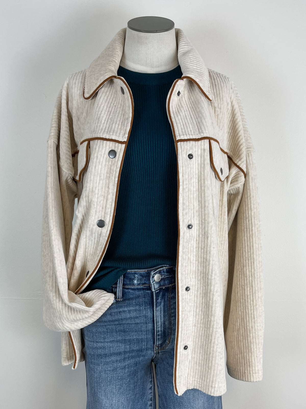 Maria Basic Ribbed Sweater in Peacock