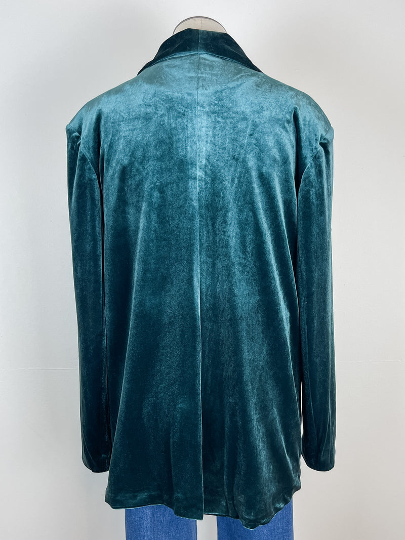 Lara Velvet Blazer in Dark Teal