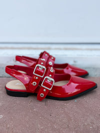 Soda Pointed Toe Slingback in Red