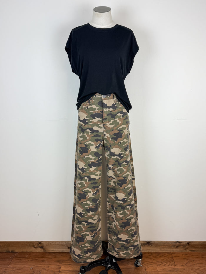 Cello Lea High Rise Wide Leg Jean in Camo