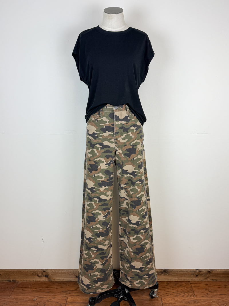 Cello Lea High Rise Wide Leg Jean in Camo