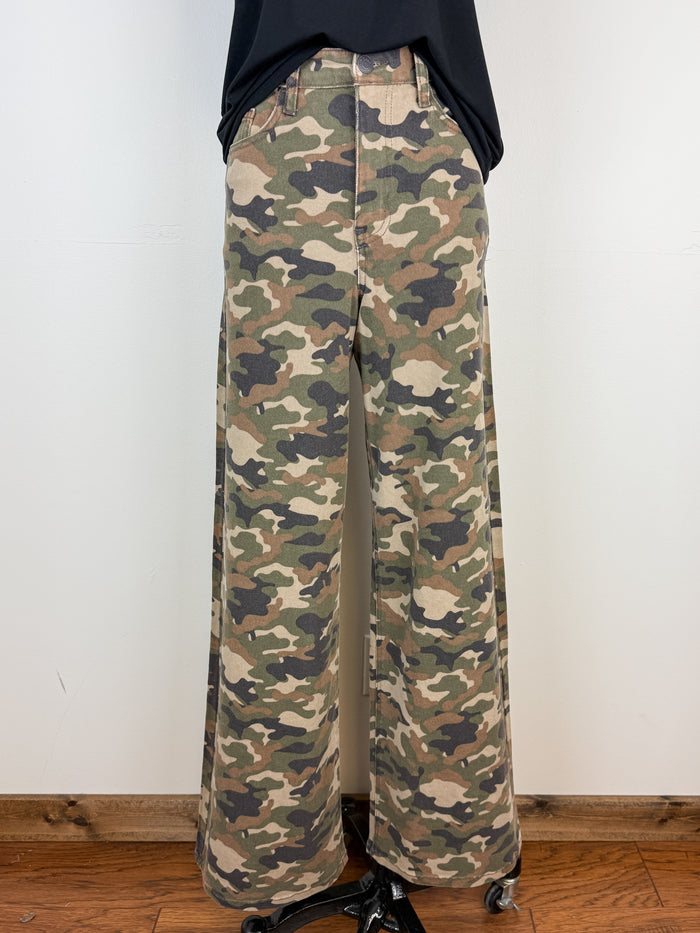 Cello Lea High Rise Wide Leg Jean in Camo
